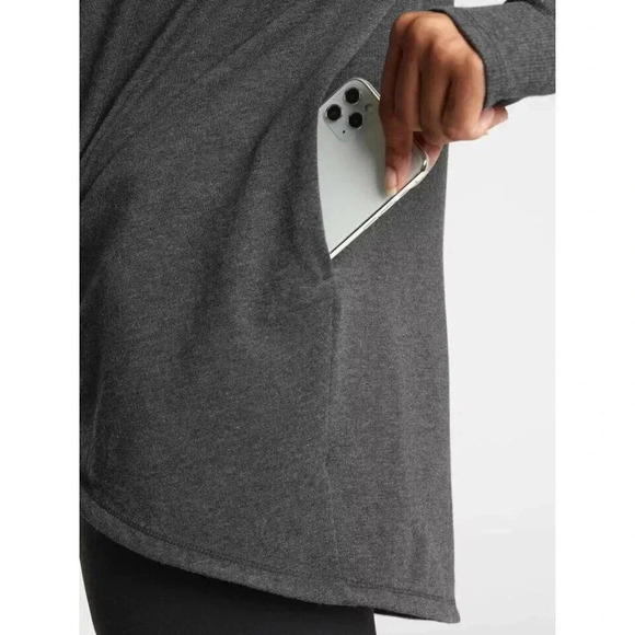 ATHLETA WOMEN'S CHARCOAL GRAY PURANA WRAP HOODIE SWEATSHIRT SWEATER Sz 1X - Picture 7 of 16